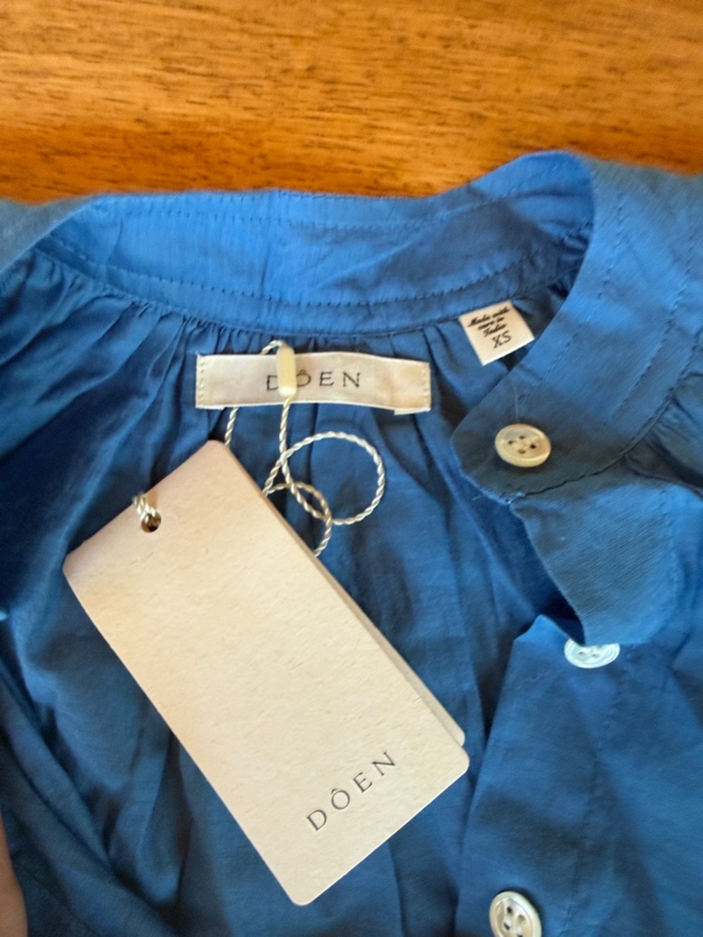Doen Sky Blue Button-Up Blouse XS with tags - Picture 2 of 2